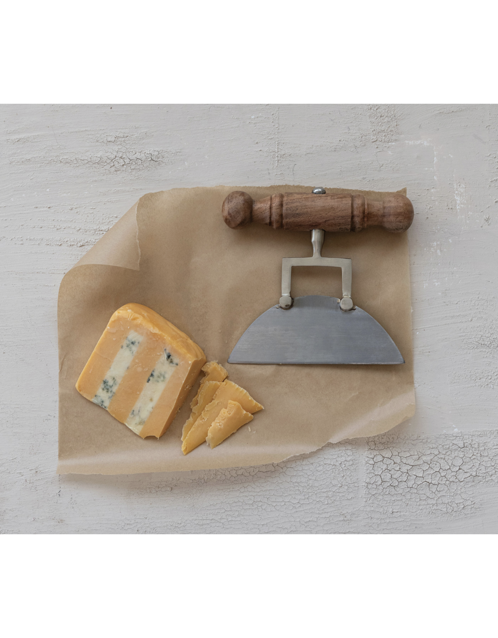 Creative Co-Op Stainless Steel Cheese Knife with Brass Detail