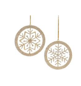 Melrose Round Jeweled Snowflake Ornament