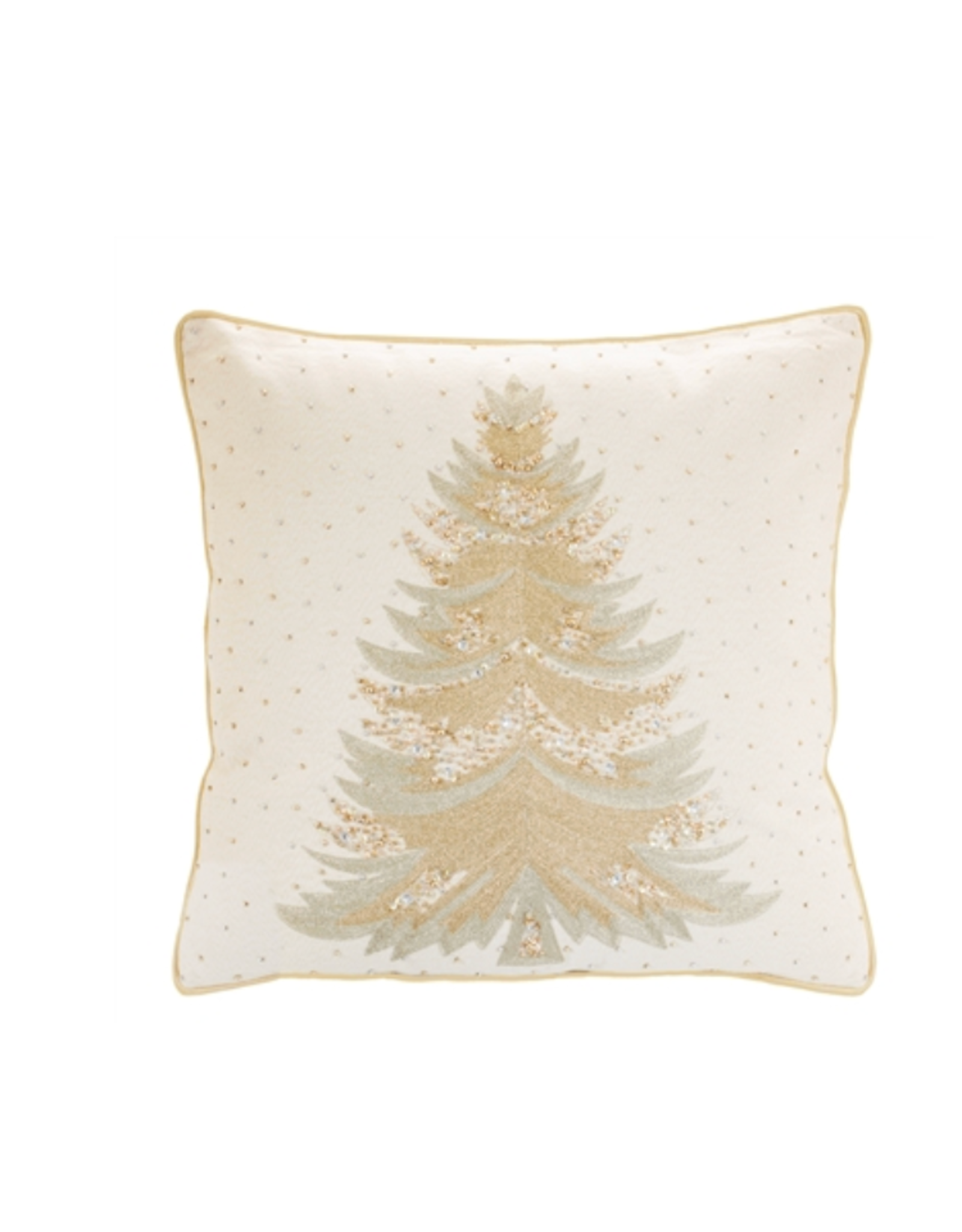 Melrose Gold & Silver Beaded Christmas Tree Pillow