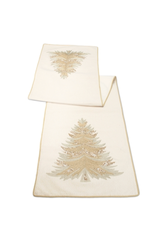 Melrose Gold & Silver Beaded Christmas Tree Table Runner
