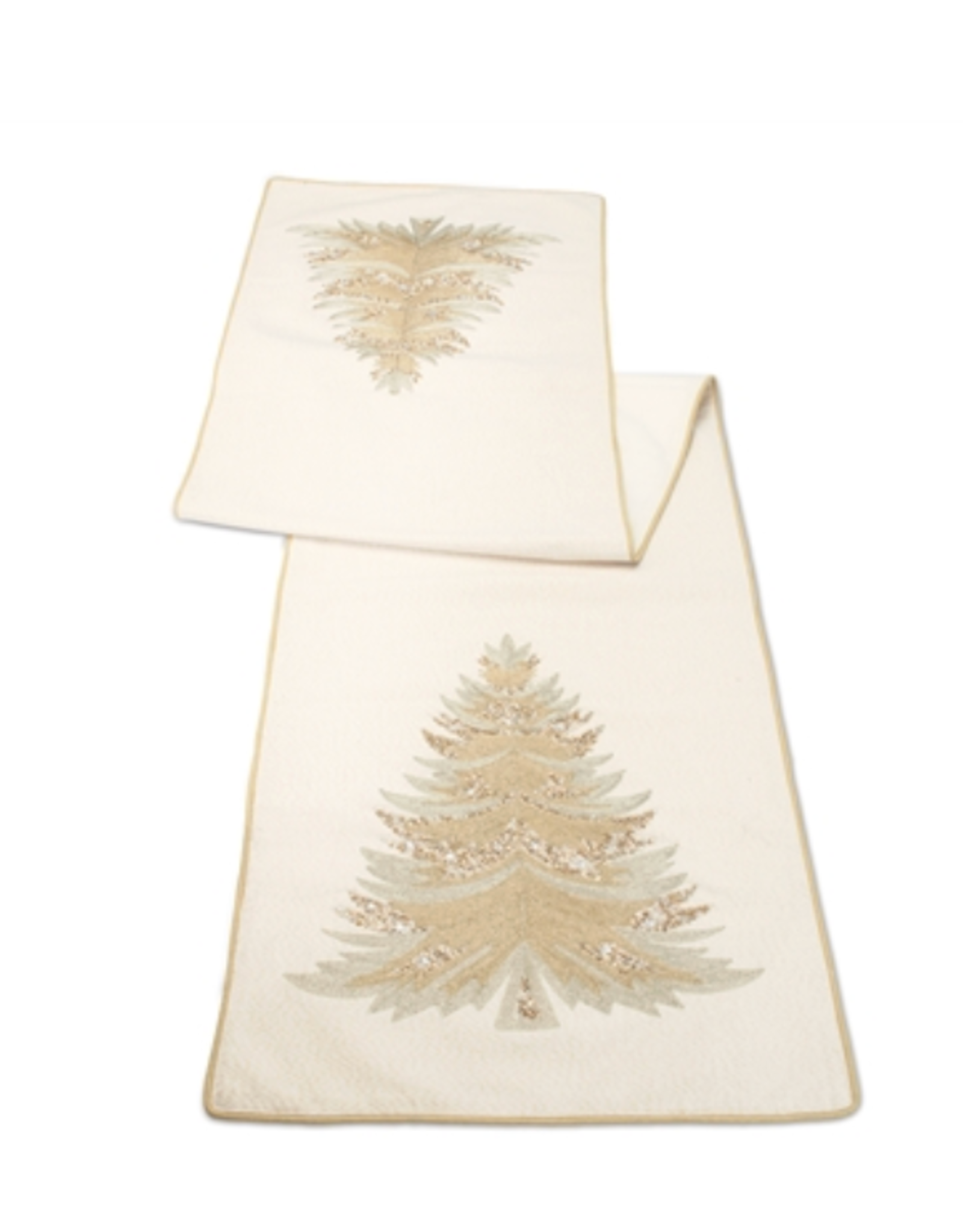 Melrose Gold & Silver Beaded Christmas Tree Table Runner