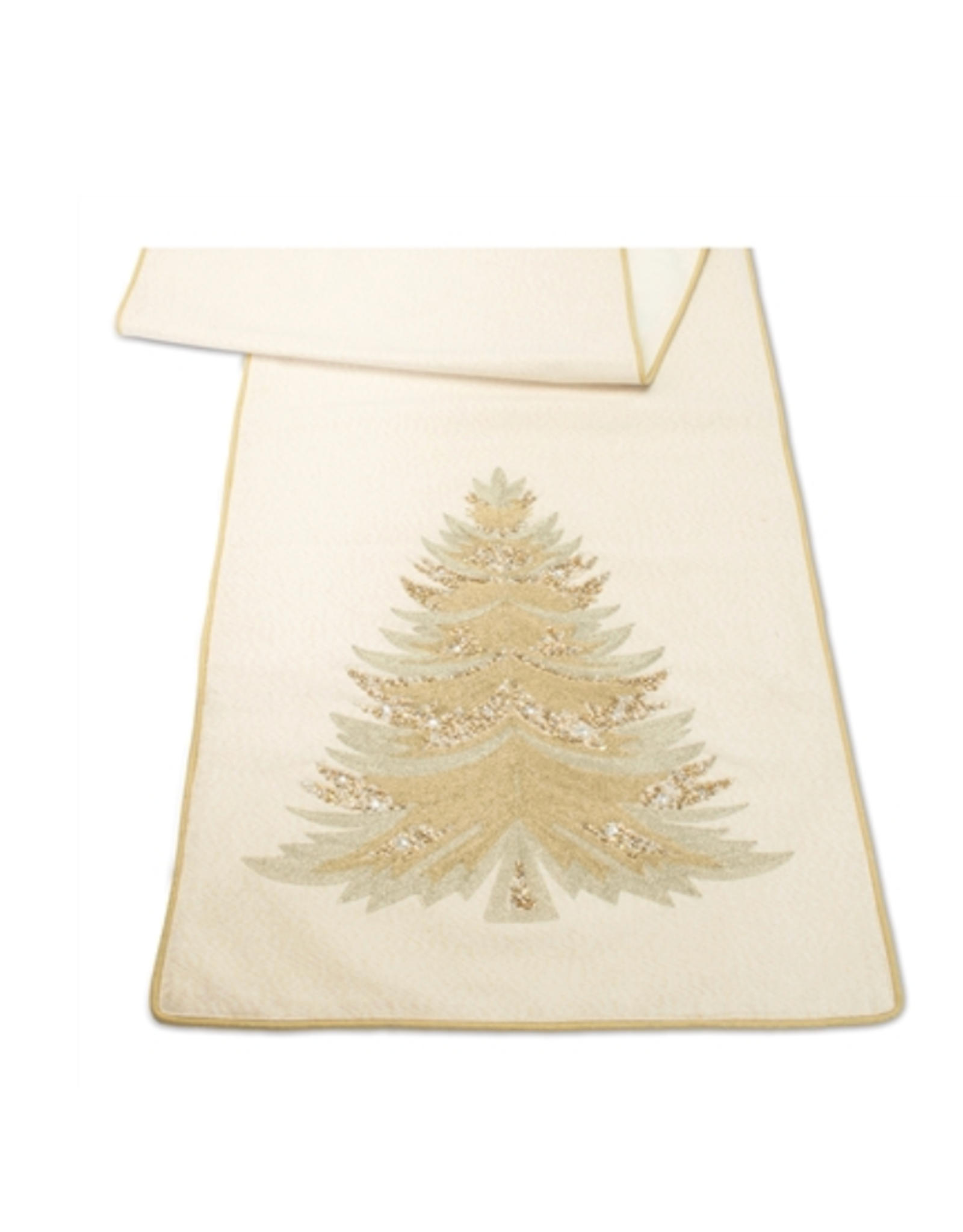 Melrose Gold & Silver Beaded Christmas Tree Table Runner