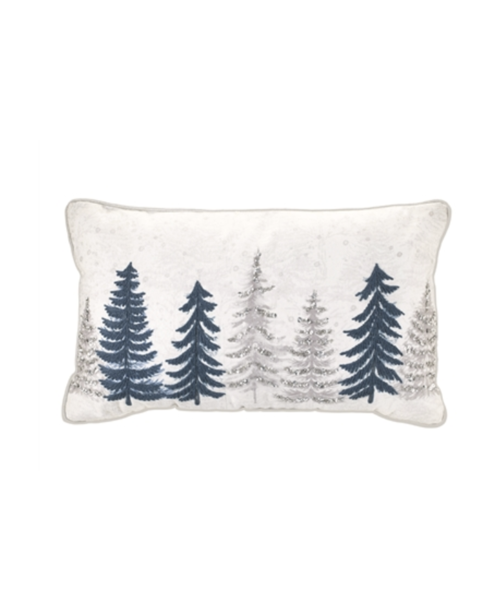 Melrose Navy & Silver Beaded Christmas Tree Pillow