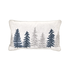 Melrose Navy & Silver Beaded Christmas Tree Pillow