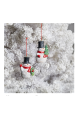 Melrose Carved Snowman Ornament