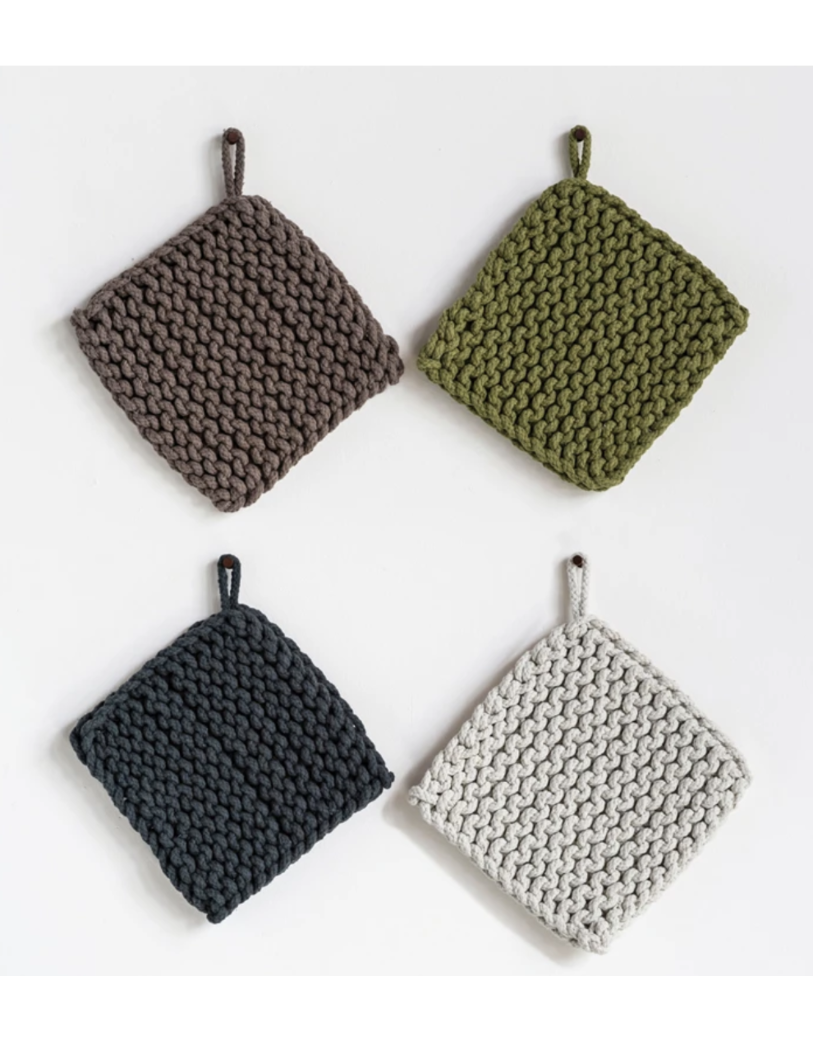 Creative Co-Op Cotton Crocheted Pot Holder