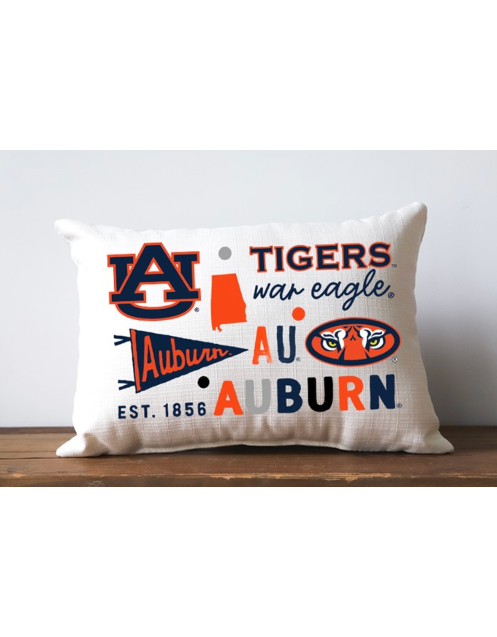 Little Birdie Auburn Collegiate Cluster Reversible Pillow