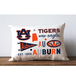 Little Birdie Auburn Collegiate Cluster Reversible Pillow