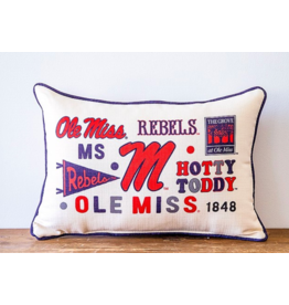 Little Birdie Ole Miss Collegiate Cluster Reversible Pillow
