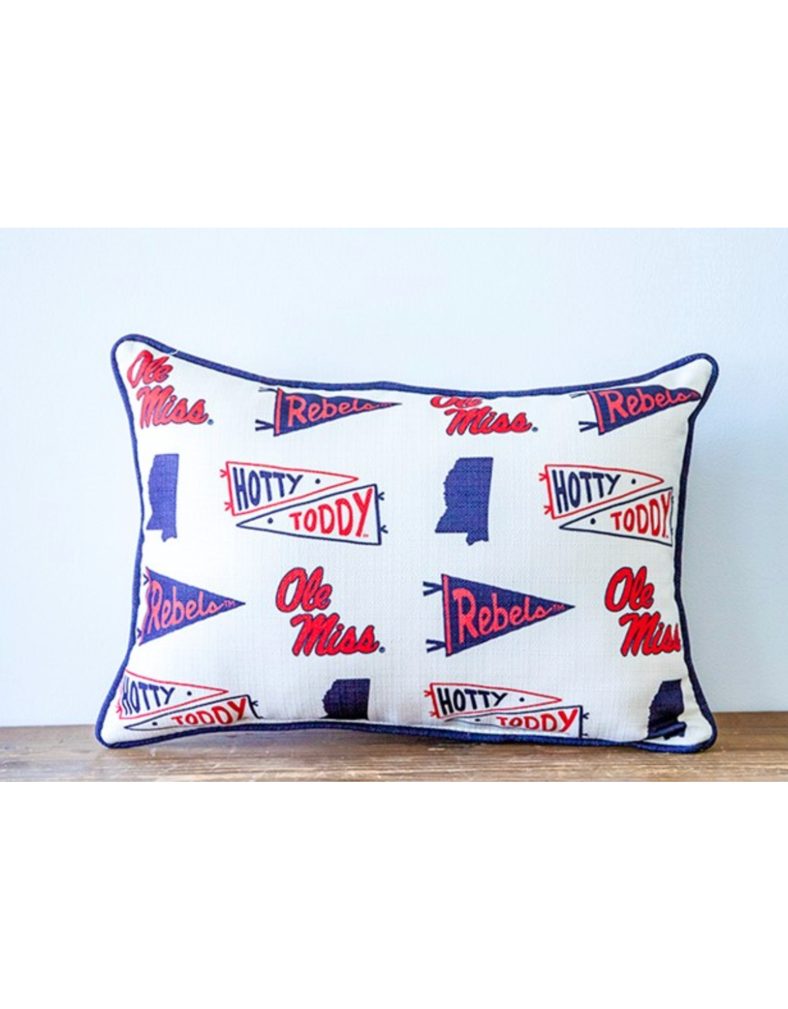 Little Birdie Ole Miss Collegiate Cluster Reversible Pillow
