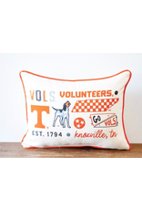 Little Birdie Tennessee Collegiate Cluster Pillow Reversible, with Orange Piping