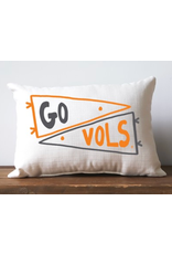 Little Birdie Tennessee Double Collegiate Pennant Pillow, with Orange Piping