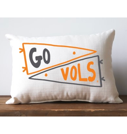Little Birdie Tennessee Double Collegiate Pennant Pillow, with Orange Piping