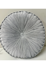 PD Home & Garden 15.75" Light Blue Round Tuffted Pillow