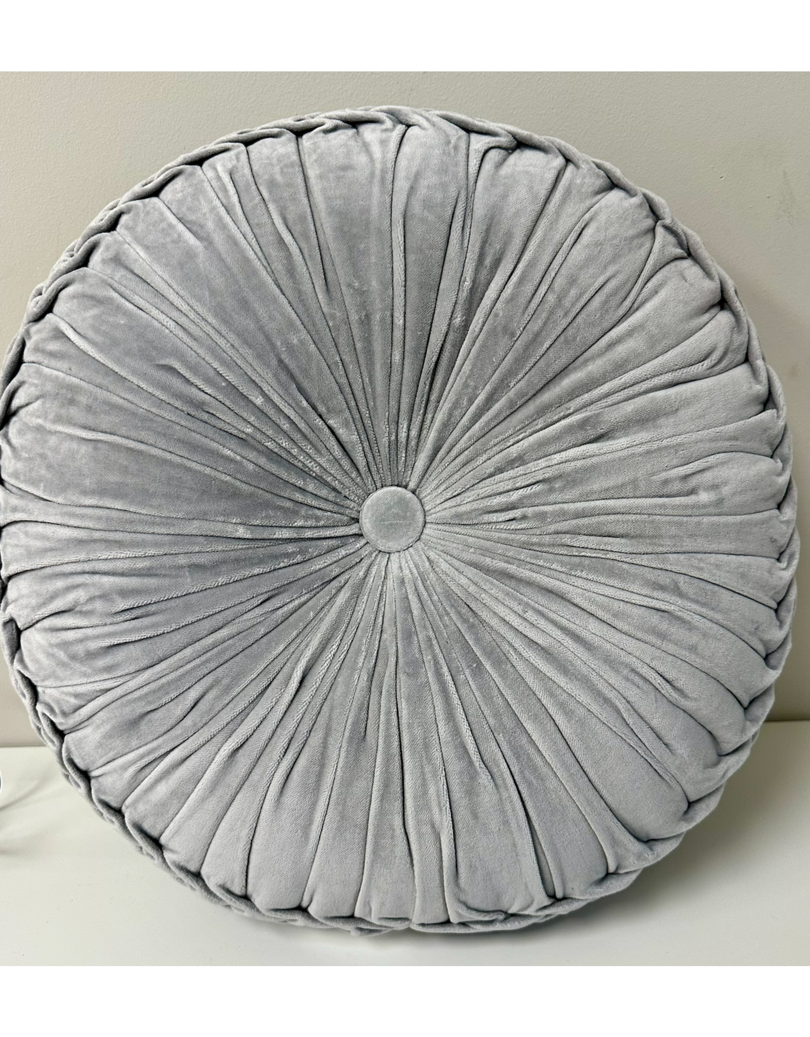 PD Home & Garden 15.75" Light Blue Round Tuffted Pillow