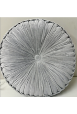 PD Home & Garden 15.75" Light Blue Round Tuffted Pillow