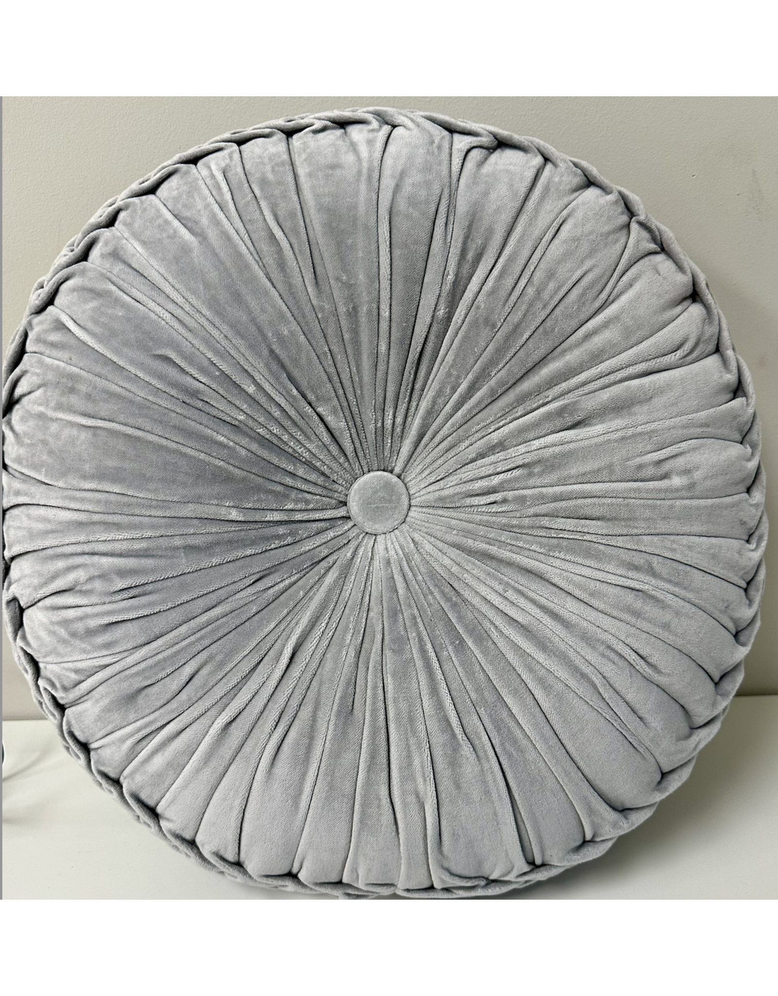 PD Home & Garden 15.75" Light Blue Round Tuffted Pillow