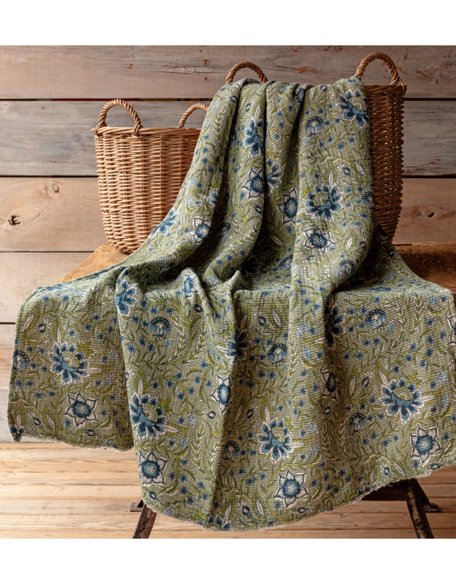 Porch View Home Botanical Cotton Throw