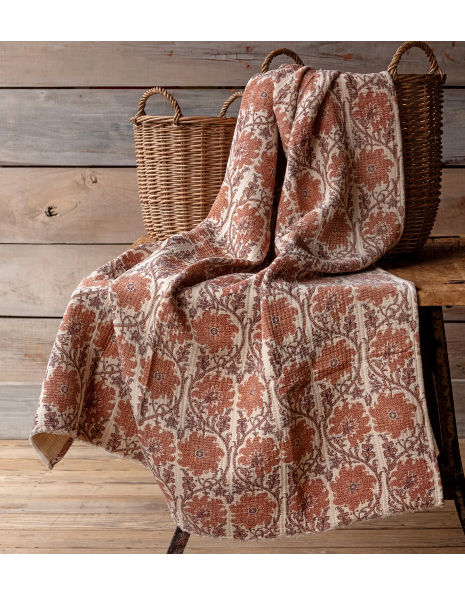 Porch View Home Botanical Cotton Throw