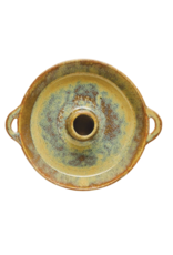 Creative Co-Op Glazed Stoneware Dish with Toothpick Holder
