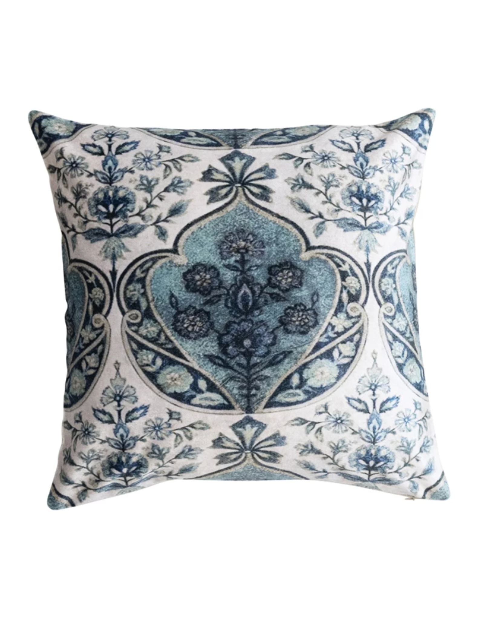 Creative Co-Op 18" Cotton Blend Velvet Floral Pillow