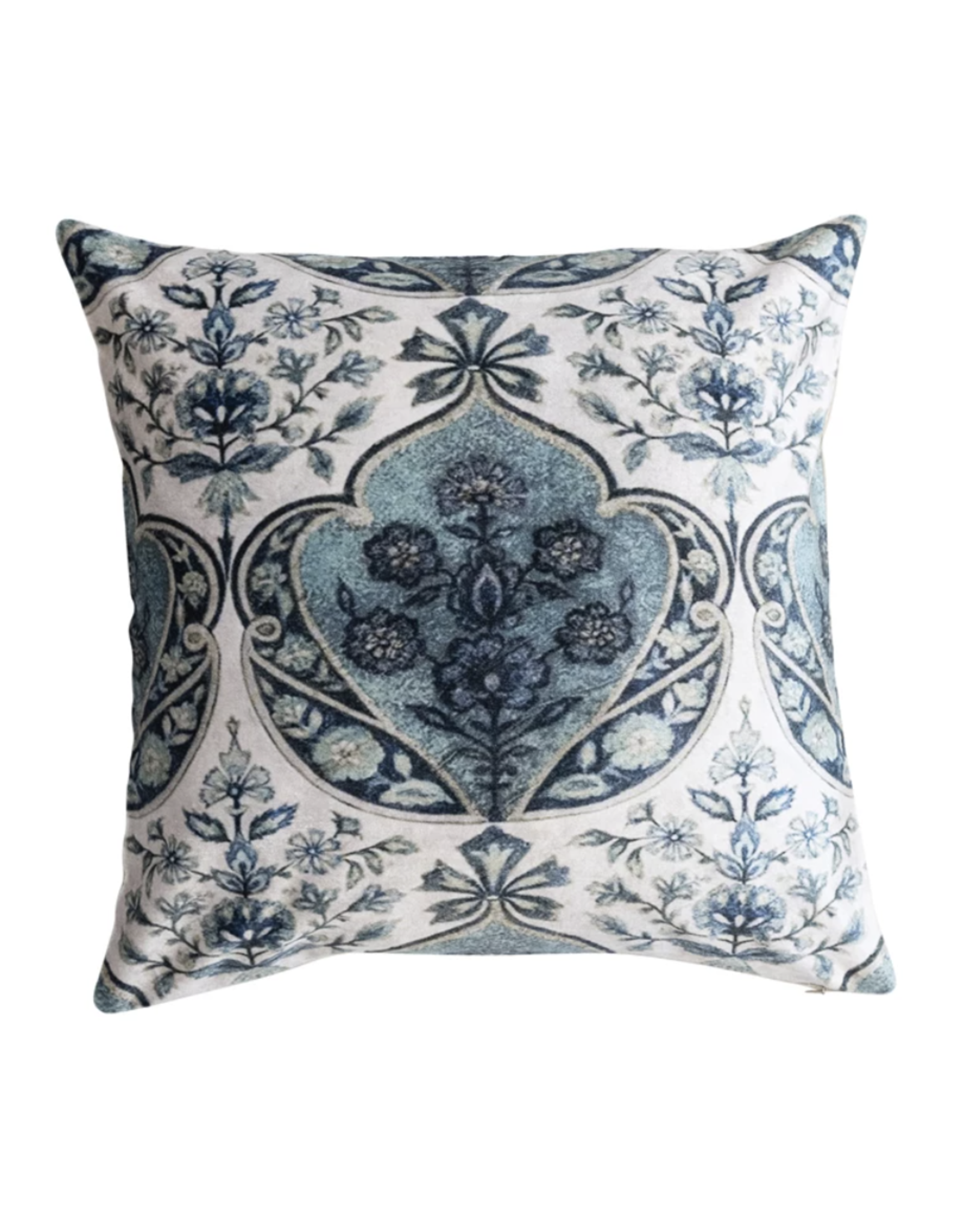 Creative Co-Op 18" Cotton Blend Velvet Floral Pillow