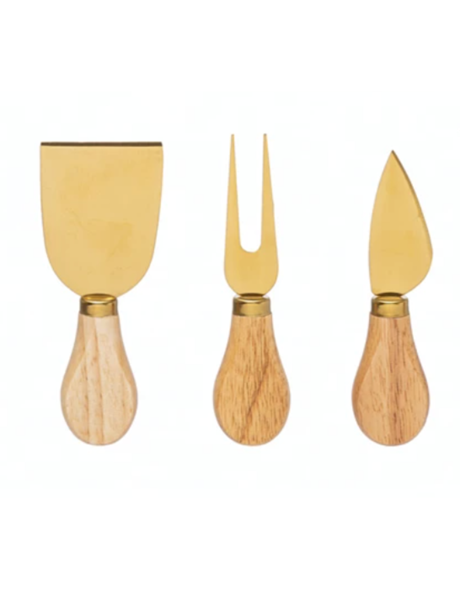 Bloomingville Oak Handle Gold Cheese Tools