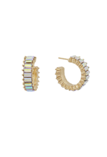 Golden Stella Baguette Sparkle Hoop Earring