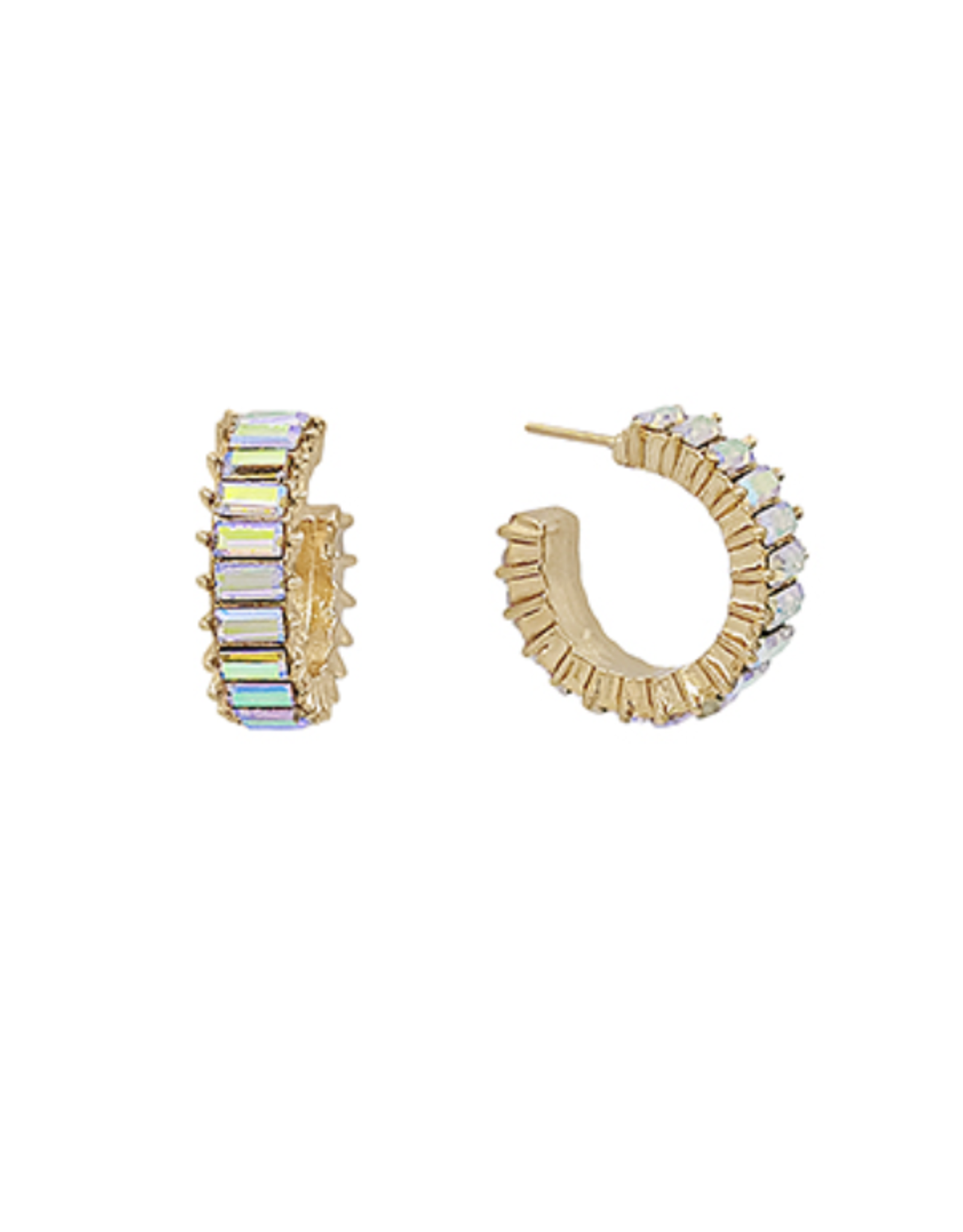 Golden Stella Baguette Sparkle Hoop Earring