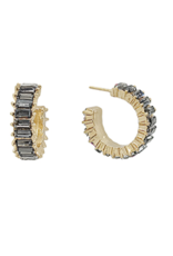 Golden Stella Baguette Sparkle Hoop Earring