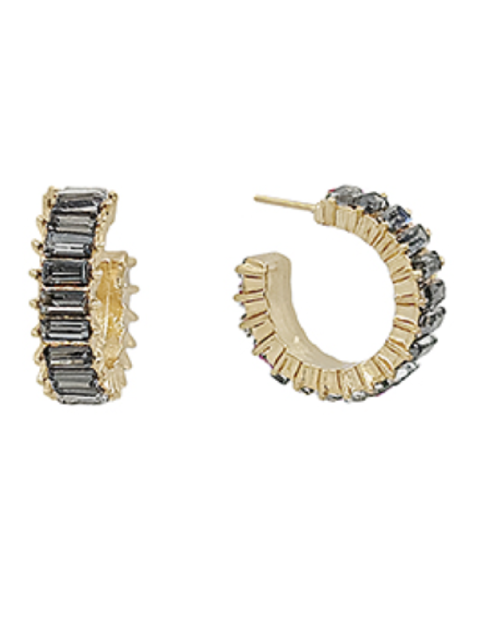 Golden Stella Baguette Sparkle Hoop Earring