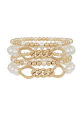 Golden Stella Mia Gold & Pearl Link Bracelet