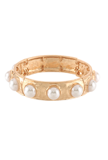 Golden Stella Lynn Gold Bangle with Pearl Stud