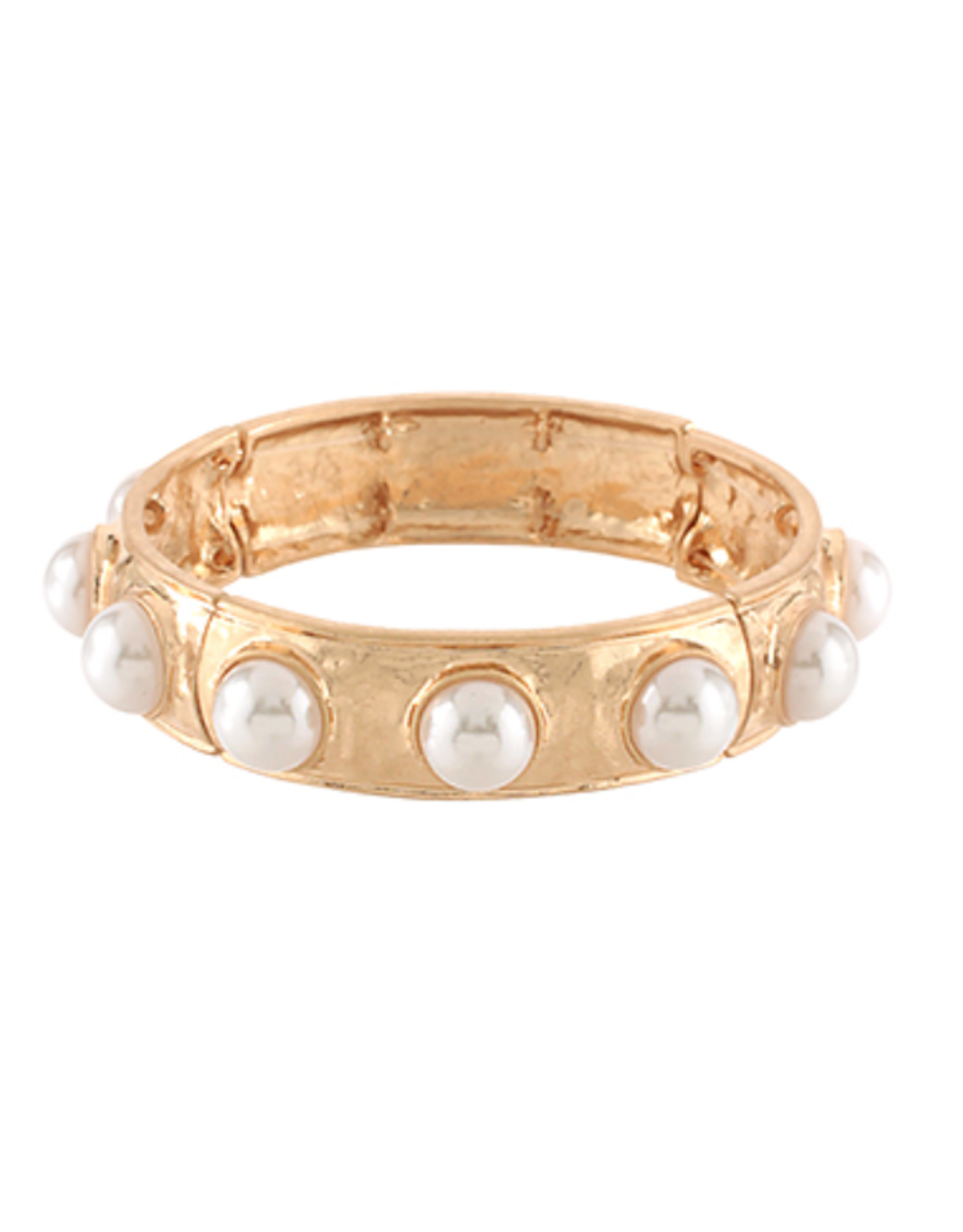 Golden Stella Lynn Gold Bangle with Pearl Stud