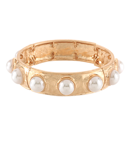 Golden Stella Lynn Gold Bangle with Pearl Stud