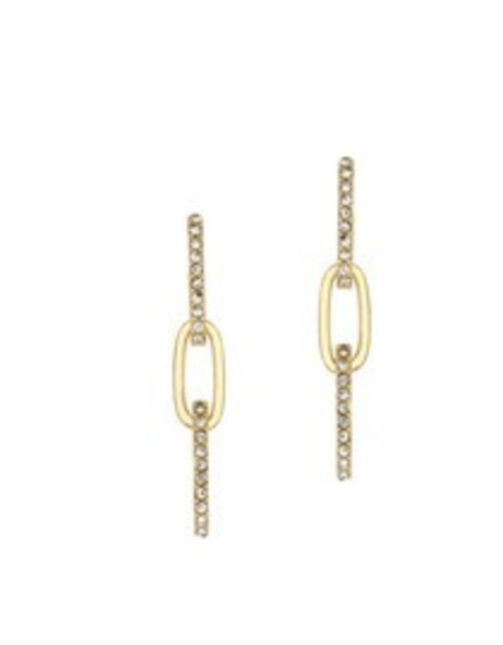 Meghan Browne Rock Link Rhinestone Bar Earring