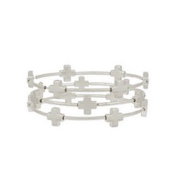 Meghan Browne Luke Triple Strand Silver Bracelet