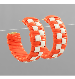 Golden Stella Orange Checkered Hoops