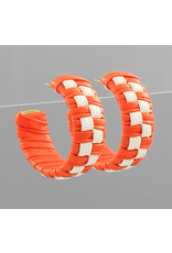 Golden Stella Orange Checkered Hoops