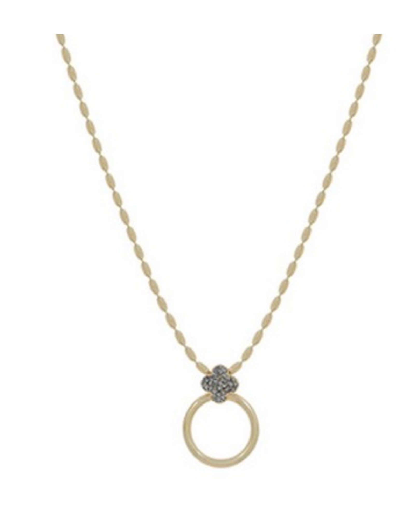 Meghan Browne Dade Hematite Clover Necklace