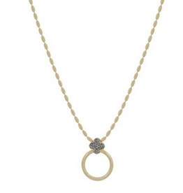 Meghan Browne Dade Hematite Clover Necklace