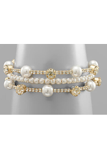 Golden Stella Glamour Pearl/Rhinestone Bracelet