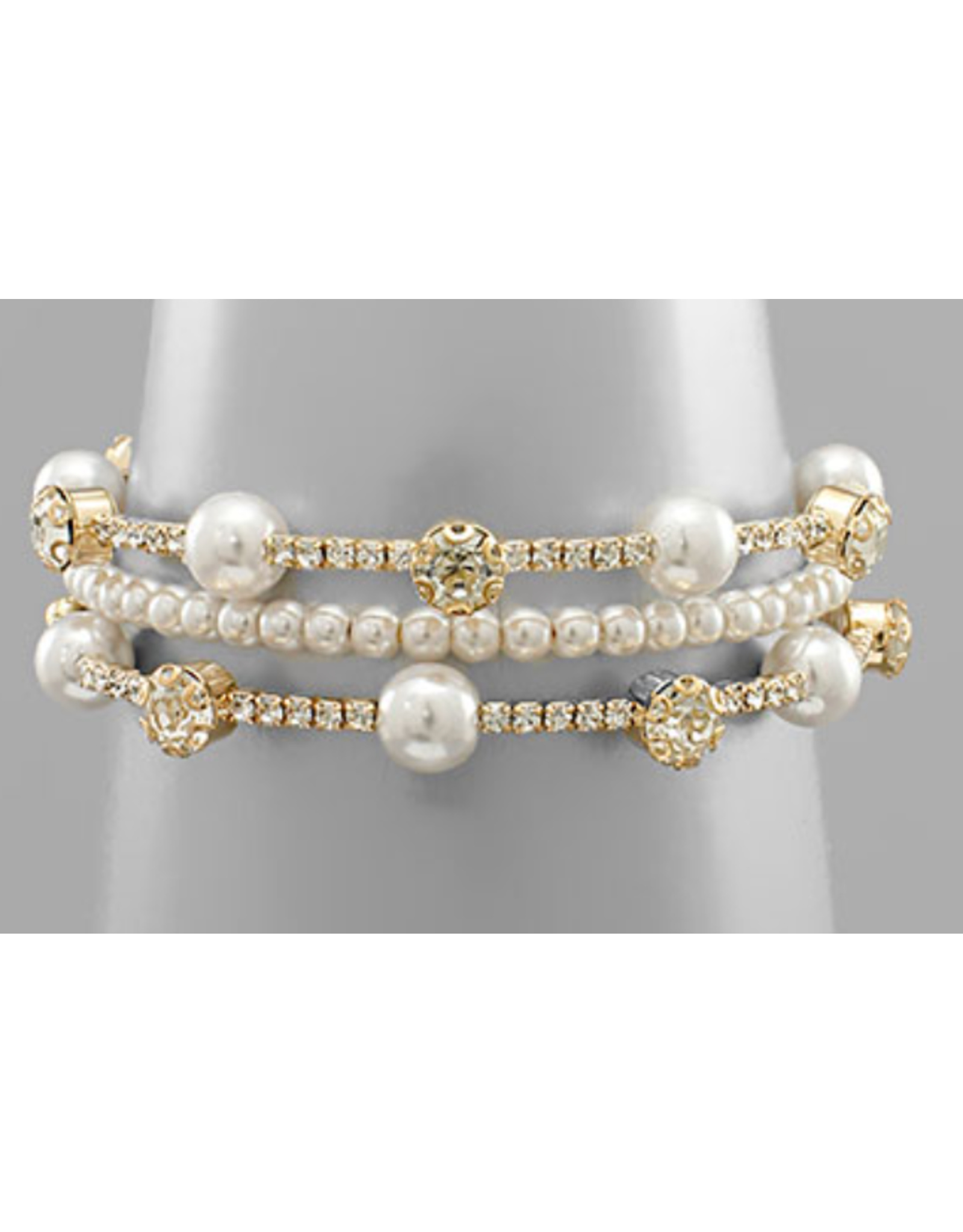 Golden Stella Glamour Pearl/Rhinestone Bracelet
