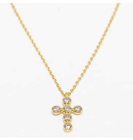 Meghan Browne 18K Necklace with Diamond Cross Pendant