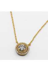 Meghan Browne 18K Diamond Necklace with Double Diamond Band