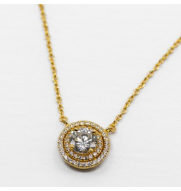 Meghan Browne 18K Diamond Necklace with Double Diamond Band
