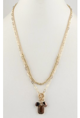 Meghan Browne Jasper Stone Pendant Gold Necklace