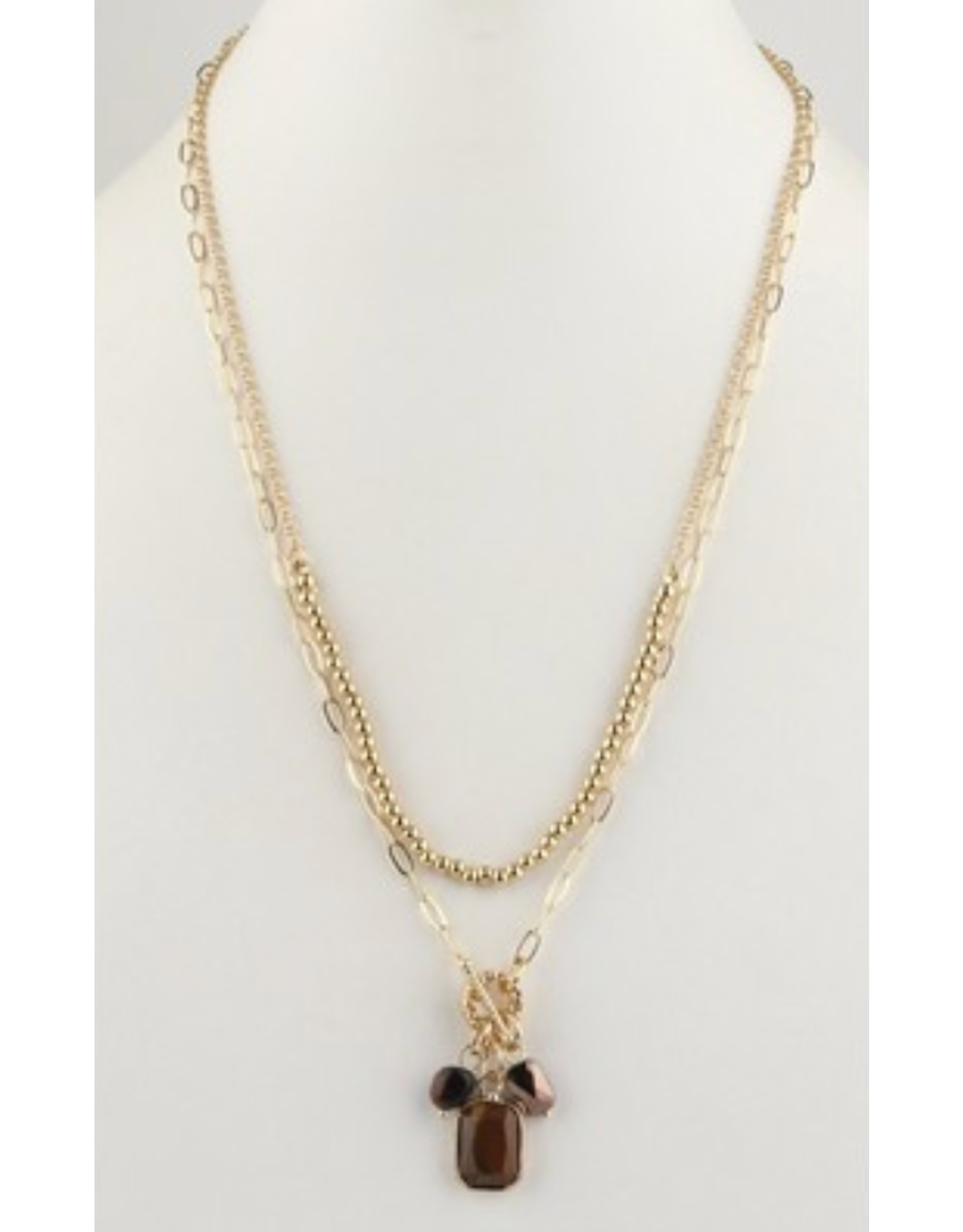 Meghan Browne Jasper Stone Pendant Gold Necklace