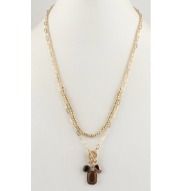 Meghan Browne Jasper Stone Pendant Gold Necklace