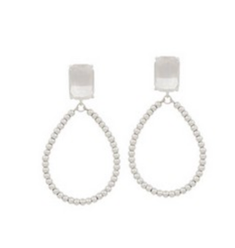 Meghan Browne Bead Tear Drop with Clear Post Earring